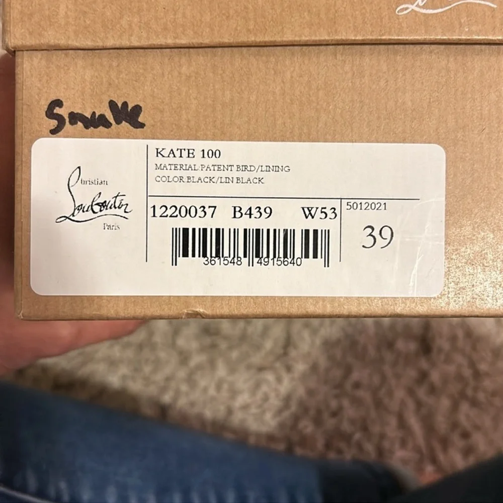 LIKE NEW AUTHENTIC LOUBOUTIN KATE 100 - PATENT BIRD Heels 👠 - Picture 11 of 13